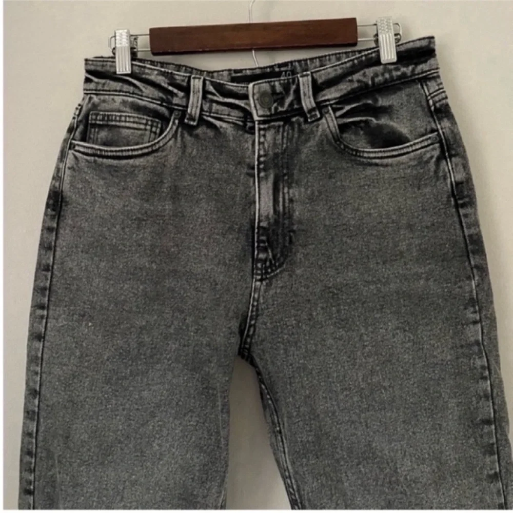 ASOS Grey Straight Leg High-rise Retro Jeans 8